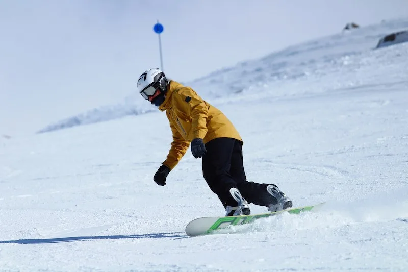 Rider on a traditional camber board