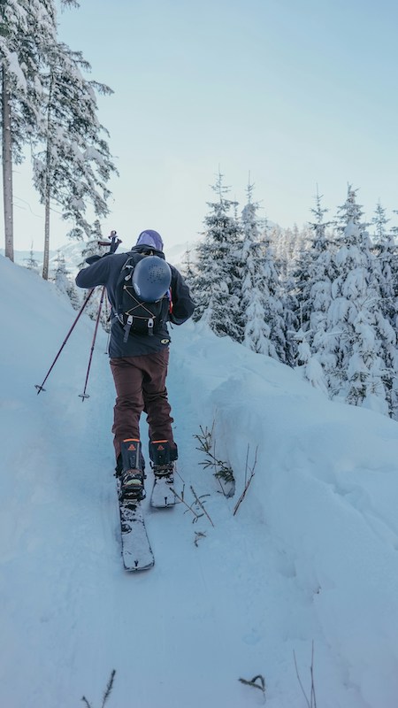 splitboarding up a mountain splitboarding up a mountain